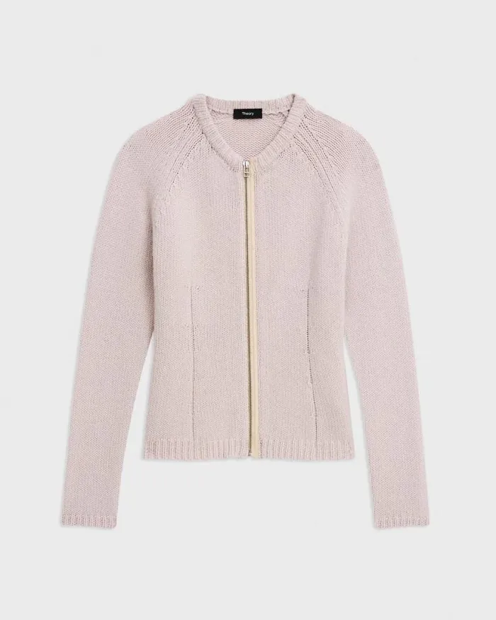Sweaters Cardigans Women Theory ZipUp Cardigan In Felted WoolCashmere Soft Opal