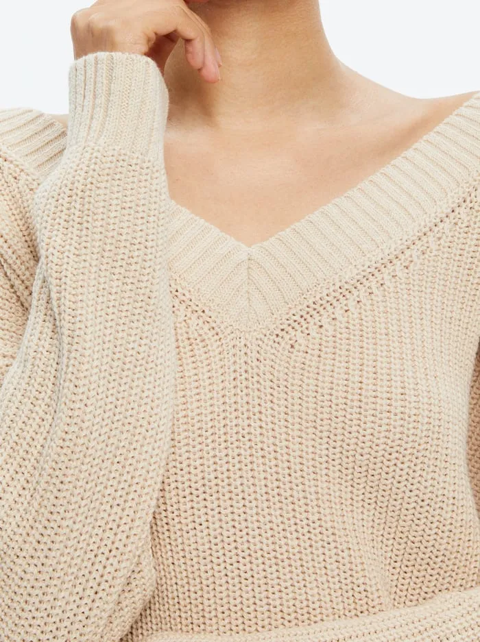 Sweaters Women Alice Olivia Alita Relaxed V Neck Pullover Oatmeal Heather