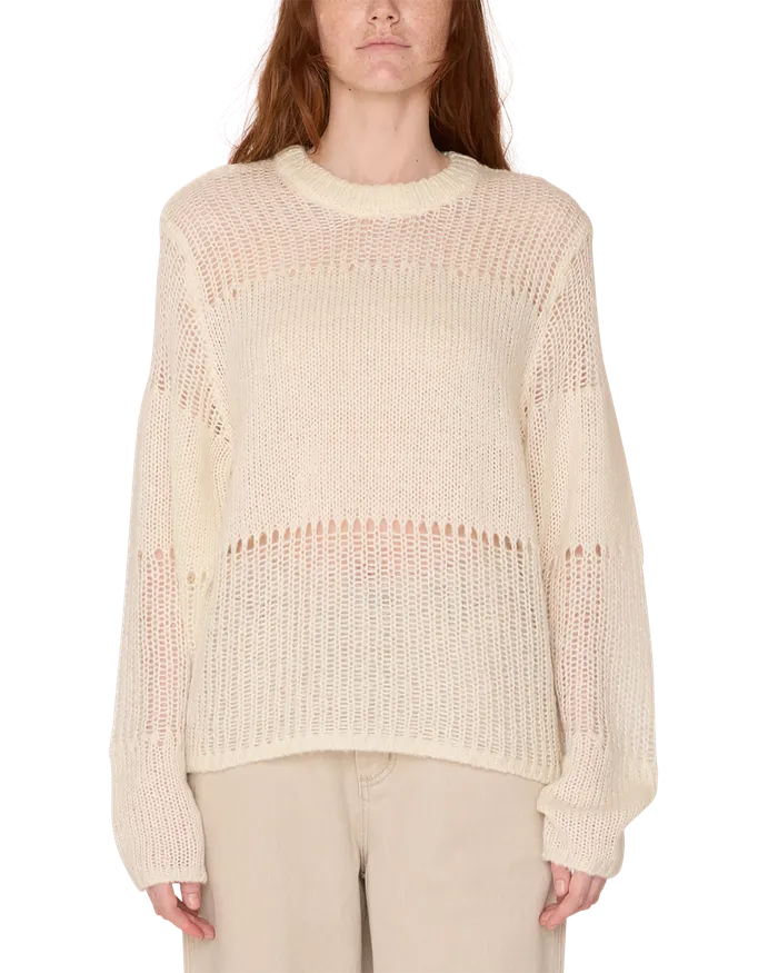 SWEATERS Women OBEY Clothing TRIVIA SWEATER Cream