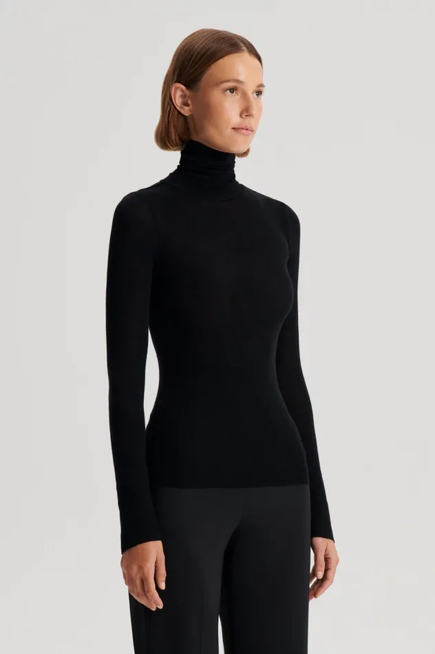 Sweaters Women Scanlan Theodore BABYWOOL POLO Black All Online Sweaters Women Scanlan Theodore BABYWOOL POLO Black All Online