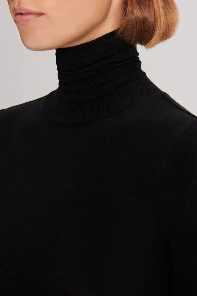 Sweaters Women Scanlan Theodore BABYWOOL POLO Black All Online Sweaters Women Scanlan Theodore BABYWOOL POLO Black All Online