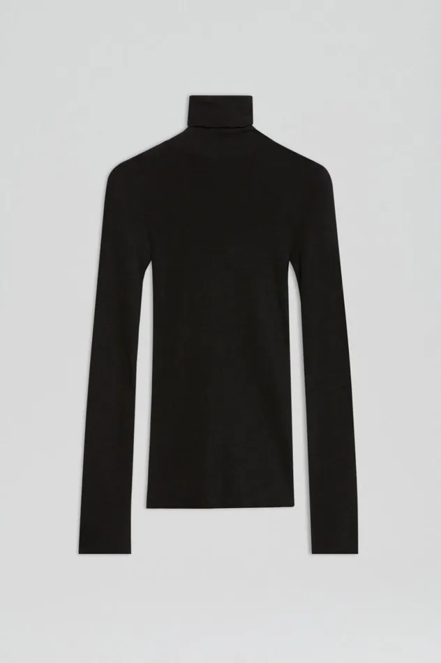 Sweaters Women Scanlan Theodore BABYWOOL POLO Black All Online Sweaters Women Scanlan Theodore BABYWOOL POLO Black All Online