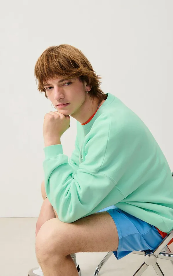 Sweatshirt Izubird Vintage Sea Green Men American Vintage Sweatshirts
