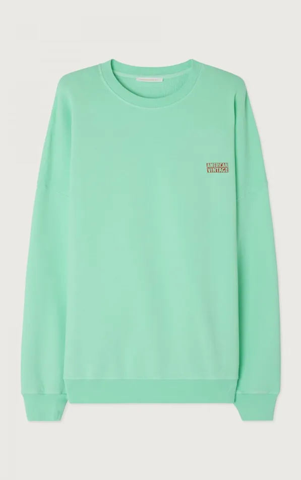 Sweatshirt Izubird Vintage Sea Green Men American Vintage Sweatshirts