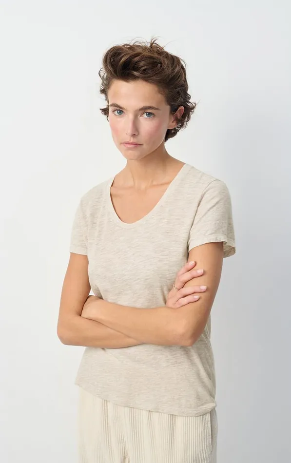 TShirt Jacksonville Melange Cream Women American Vintage Short Sleeve TShirts TShirt Jacksonville Melange Cream Women American Vintage Short Sleeve TShirts