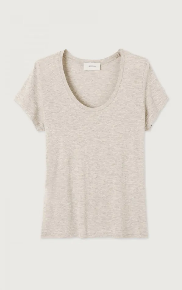 TShirt Jacksonville Melange Cream Women American Vintage Short Sleeve TShirts TShirt Jacksonville Melange Cream Women American Vintage Short Sleeve TShirts