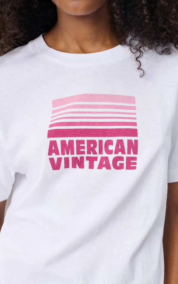 TShirt Ykobow White Print Fuchsia Women American Vintage Short Sleeve TShirts TShirt Ykobow White Print Fuchsia Women American Vintage Short Sleeve TShirts
