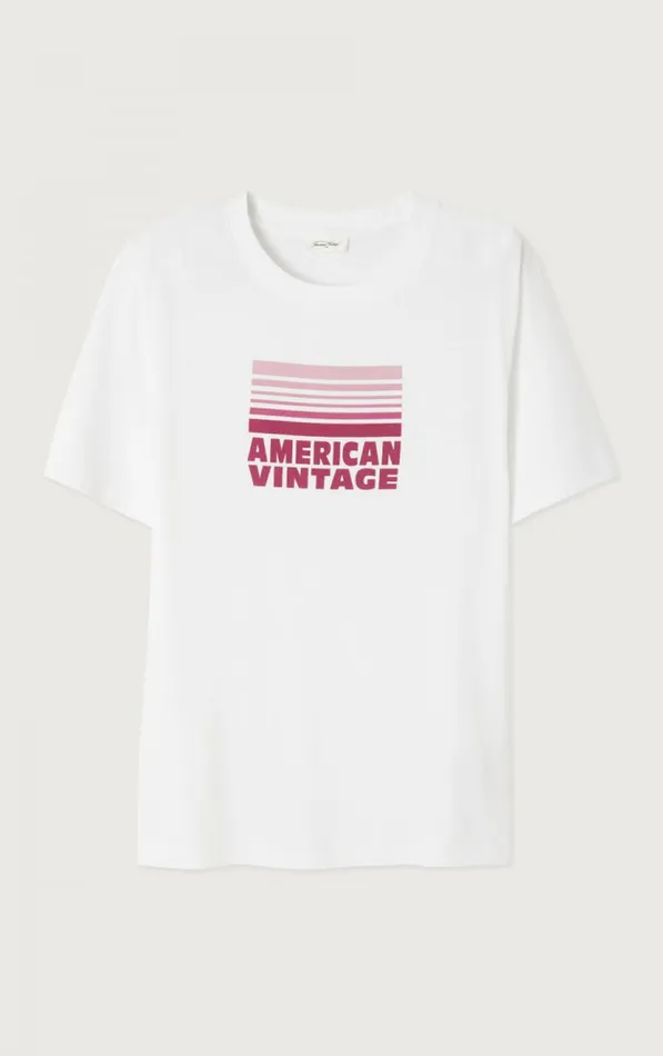 TShirt Ykobow White Print Fuchsia Women American Vintage Short Sleeve TShirts TShirt Ykobow White Print Fuchsia Women American Vintage Short Sleeve TShirts