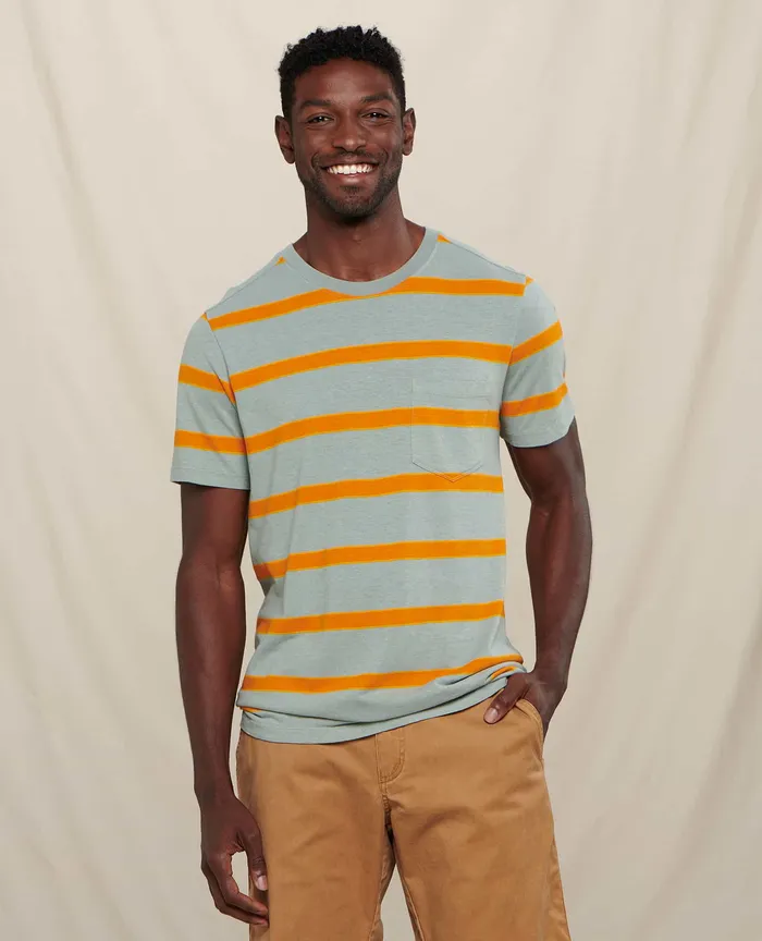 TShirts Grom Hemp Short Sleeve Tee Pale Slate Wide Stripe 8211 ToadandCo Men8217s TShirts Grom Hemp Short Sleeve Tee Pale Slate Wide Stripe 8211 ToadandCo Men8217s