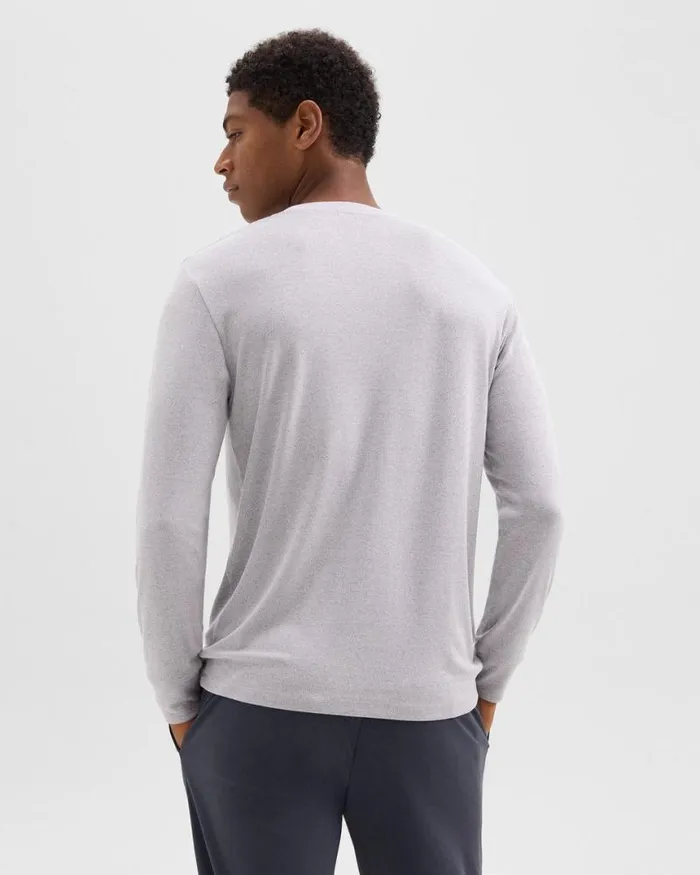 TShirts Polos Men Theory Essential LongSleeve Tee In Anemone Modal Jersey Grey Multi