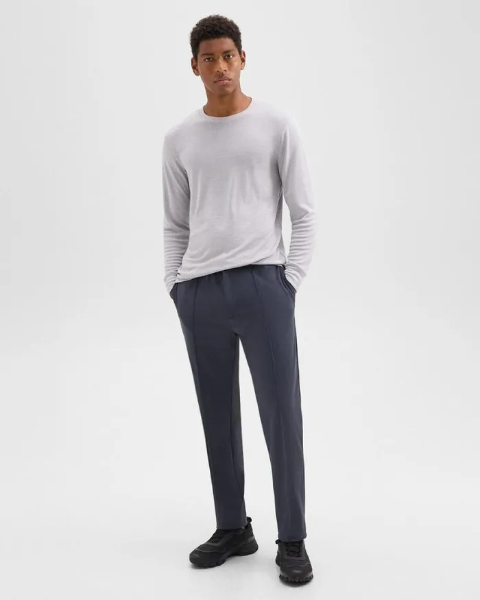 TShirts Polos Men Theory Essential LongSleeve Tee In Anemone Modal Jersey Grey Multi