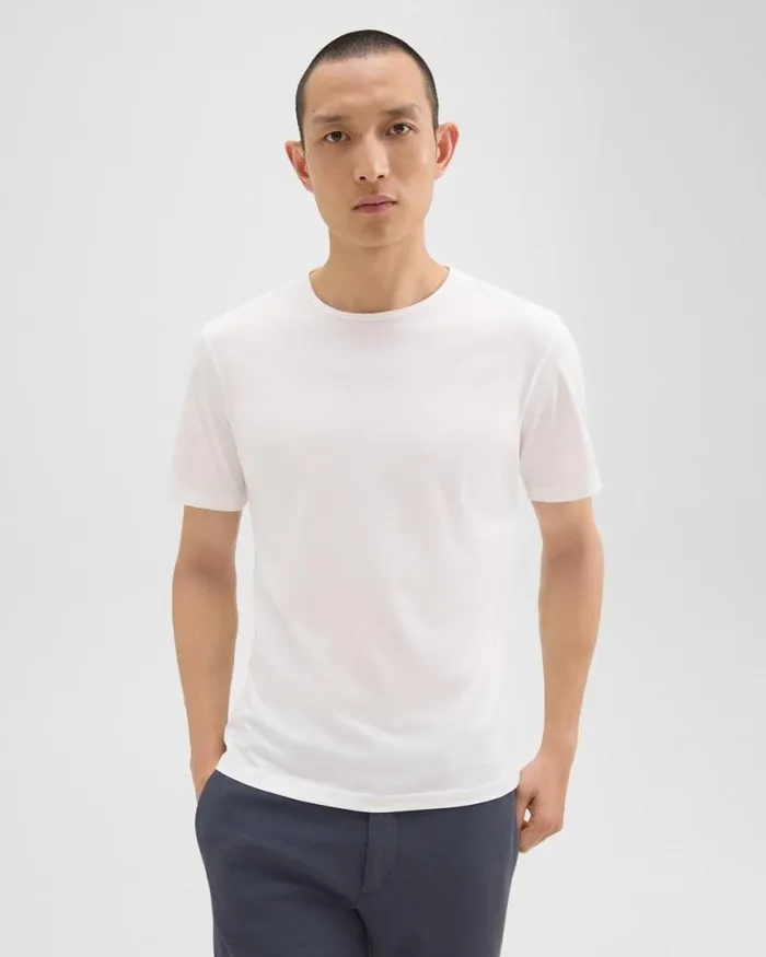 TShirts Polos Men Theory Precise Tee In Pima Cotton Jersey White
