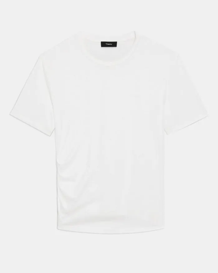 TShirts Tank Tops Women Theory Draped Tee In Organic Cotton White