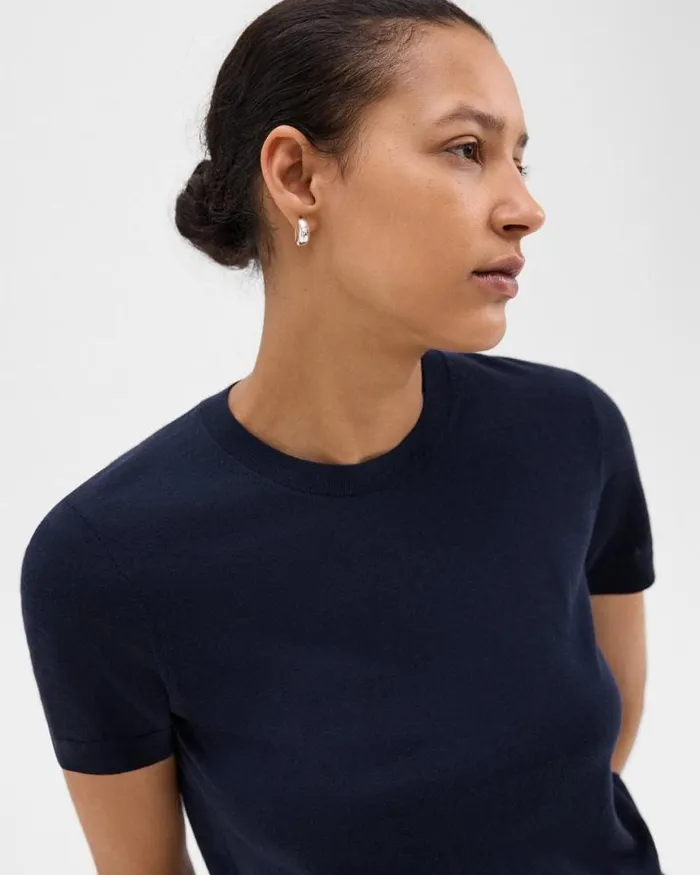 TShirts Tank Tops Women Theory Sweater Tee In Regal Wool Deep Navy