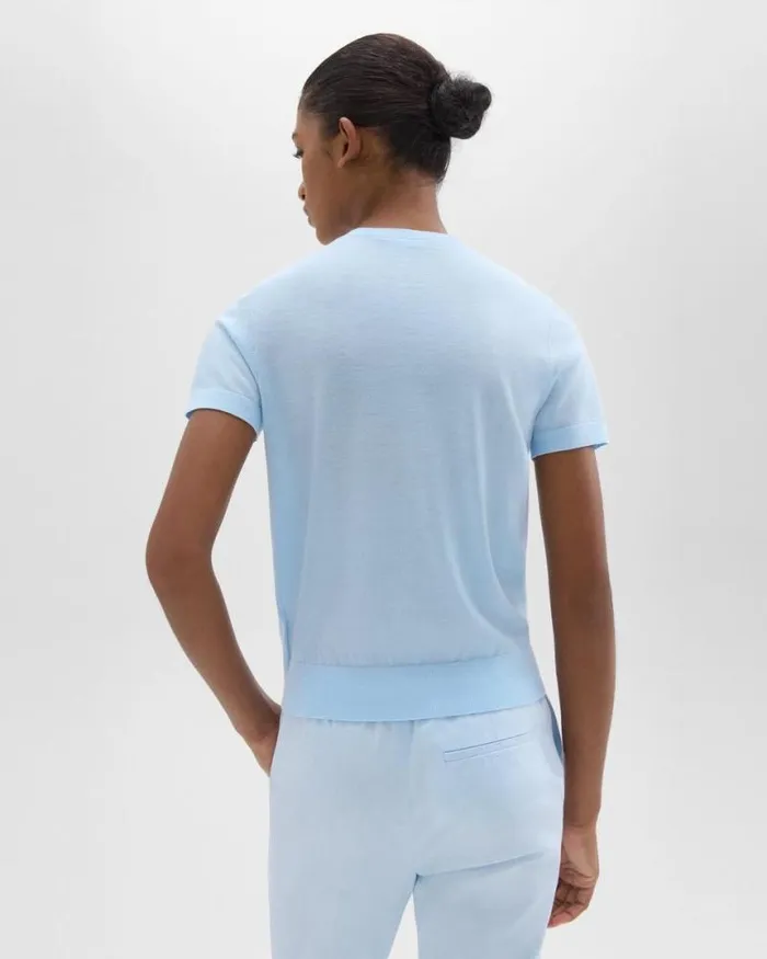 TShirts Tank Tops Women Theory Sweater Tee In Regal Wool Skylight