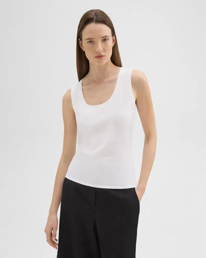 TShirts Tank Tops Women Theory Tiny Tank In Organic Cotton White