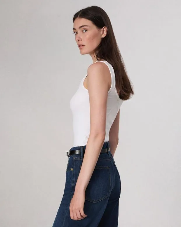 TShirts Women Rag and Bone Essential Rib Scoop Tank White