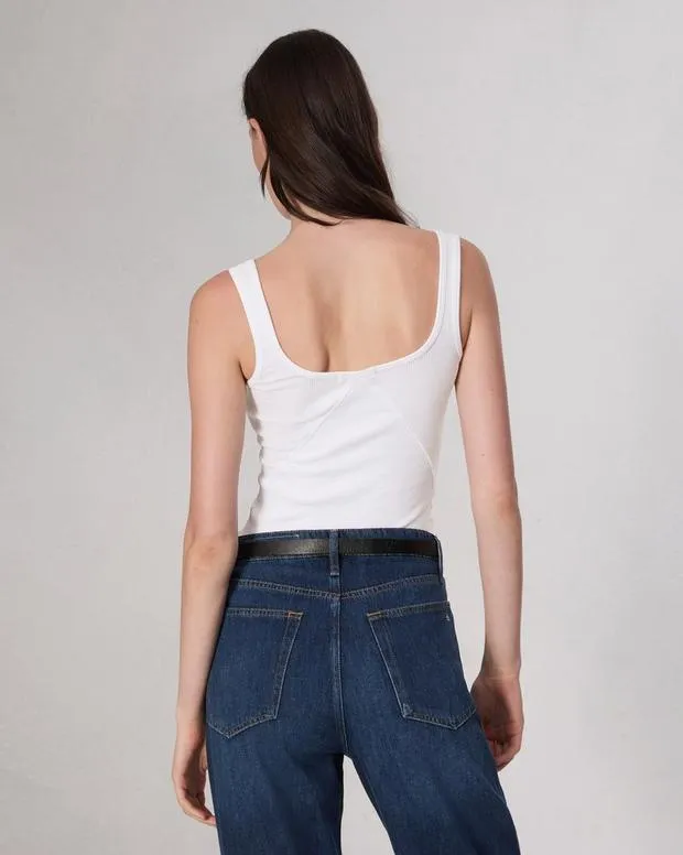 TShirts Women Rag and Bone Essential Rib Scoop Tank White