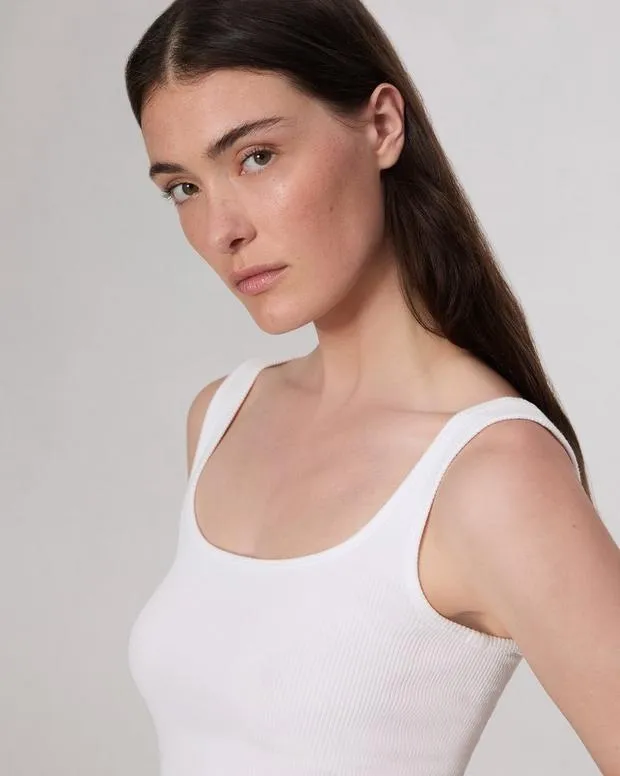 TShirts Women Rag and Bone Essential Rib Scoop Tank White