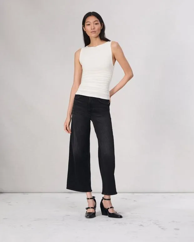 TShirts Women Rag and Bone Luca Shirred Tank White