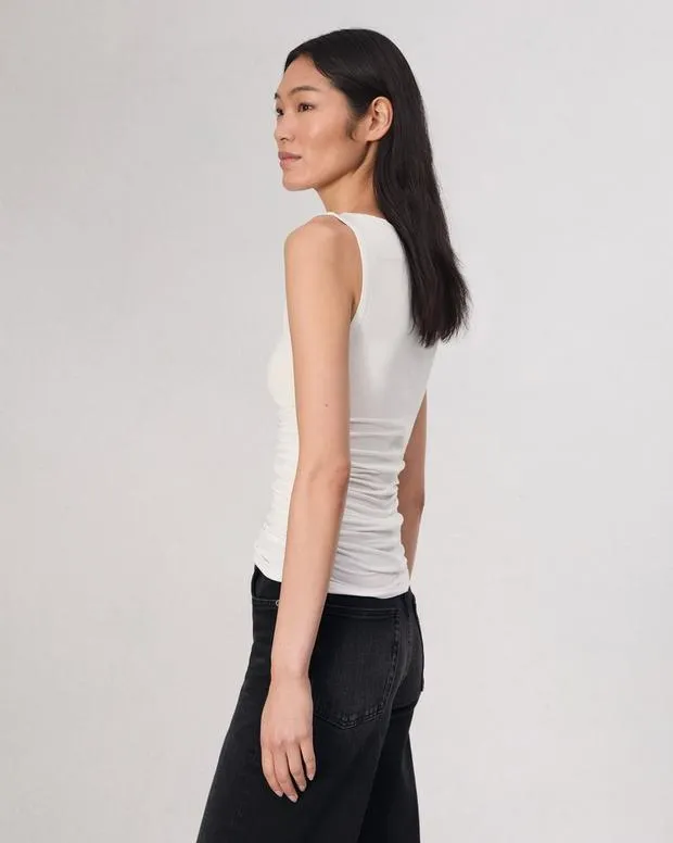 TShirts Women Rag and Bone Luca Shirred Tank White
