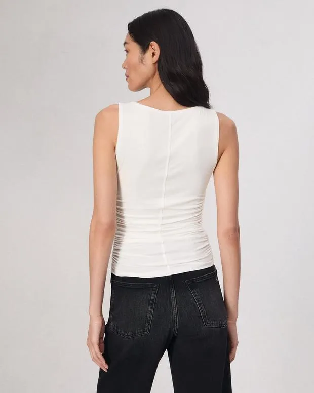 TShirts Women Rag and Bone Luca Shirred Tank White