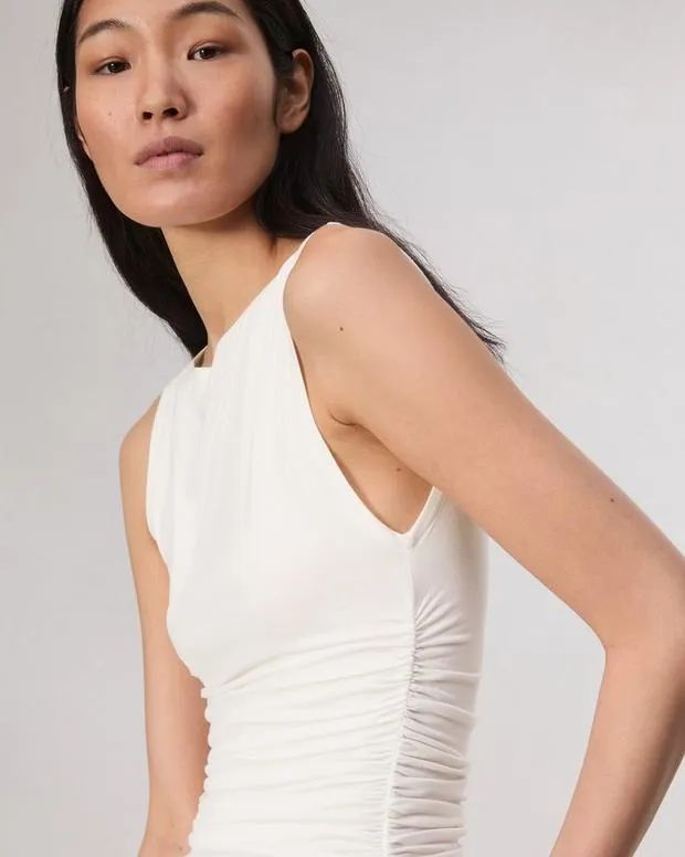 TShirts Women Rag and Bone Luca Shirred Tank White