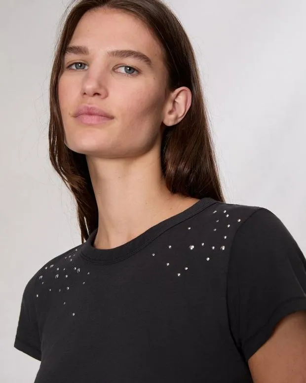 TShirts Women Rag and Bone Studded Cotton TShirt Black TShirts Women Rag and Bone Studded Cotton TShirt Black