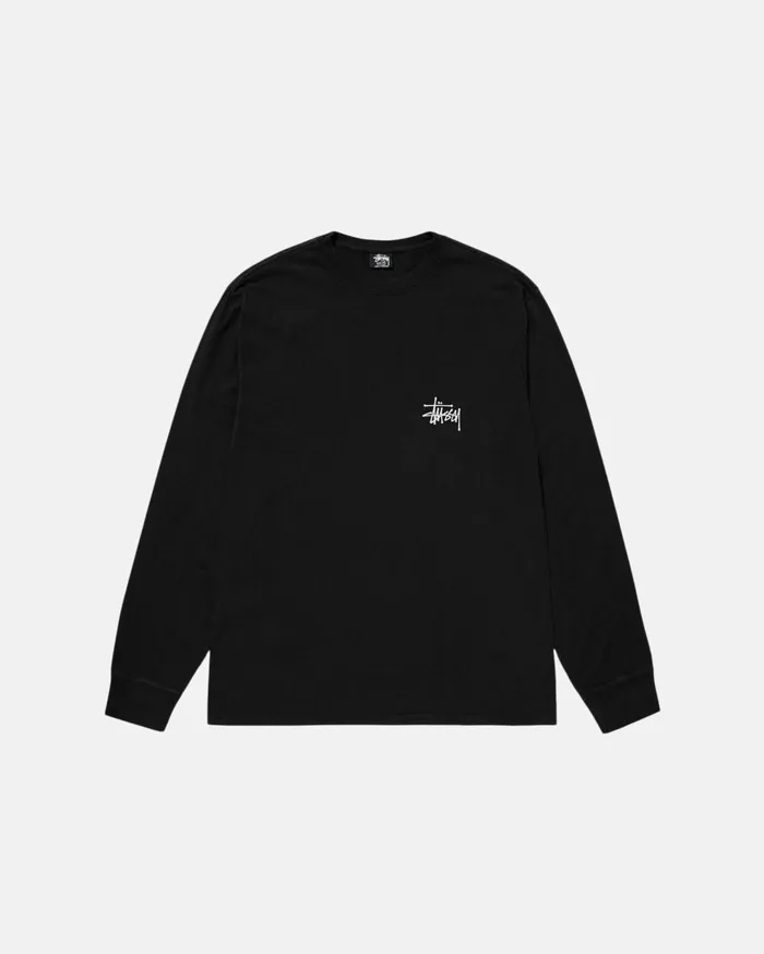 Tees MenWomen Stussy BASIC STSSY LS TEE PIGMENT DYED