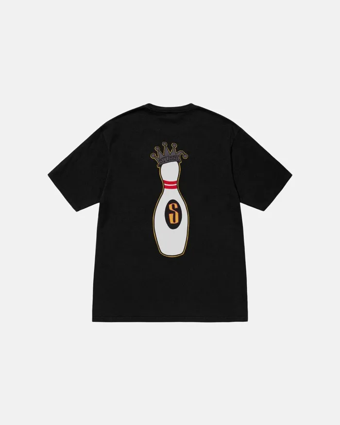 Tees MenWomen Stussy KINGPIN TEE PIGMENT DYED Black