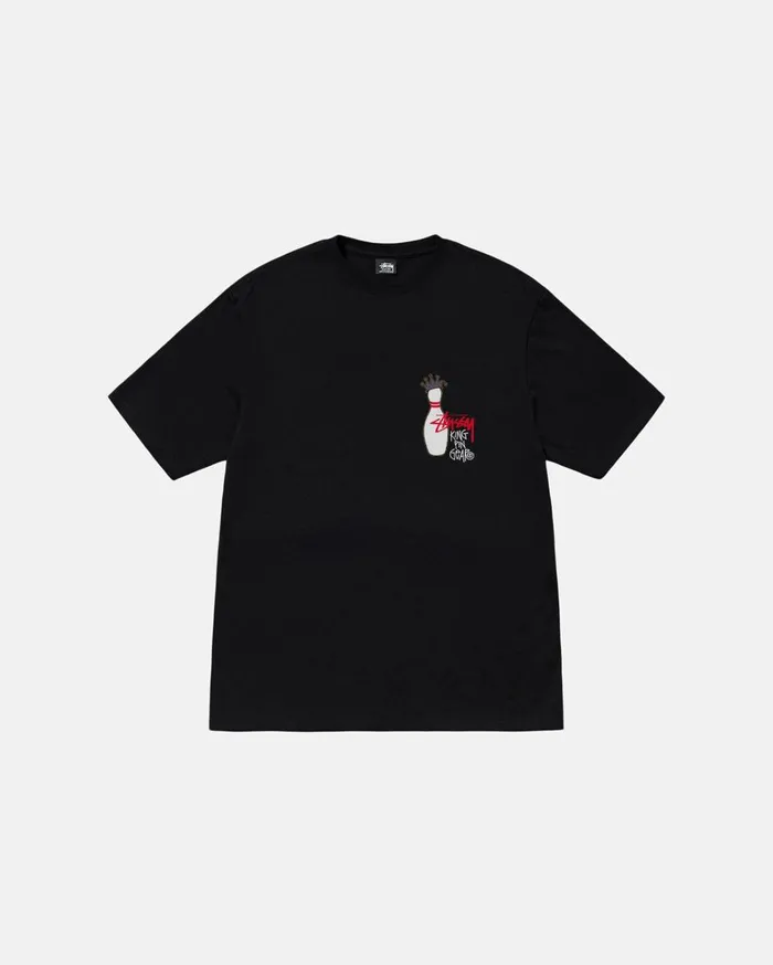 Tees MenWomen Stussy KINGPIN TEE PIGMENT DYED Black