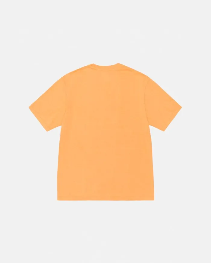 Tees MenWomen Stussy RASTA LION TEE PIGMENT DYED Orange