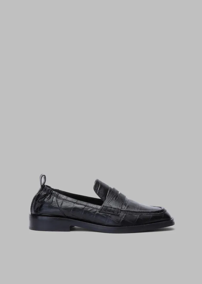 The Frankie Shop 31 Phillip Lim Alexa Soft Penny Croco Loafers 8211 Black 8211 Women
