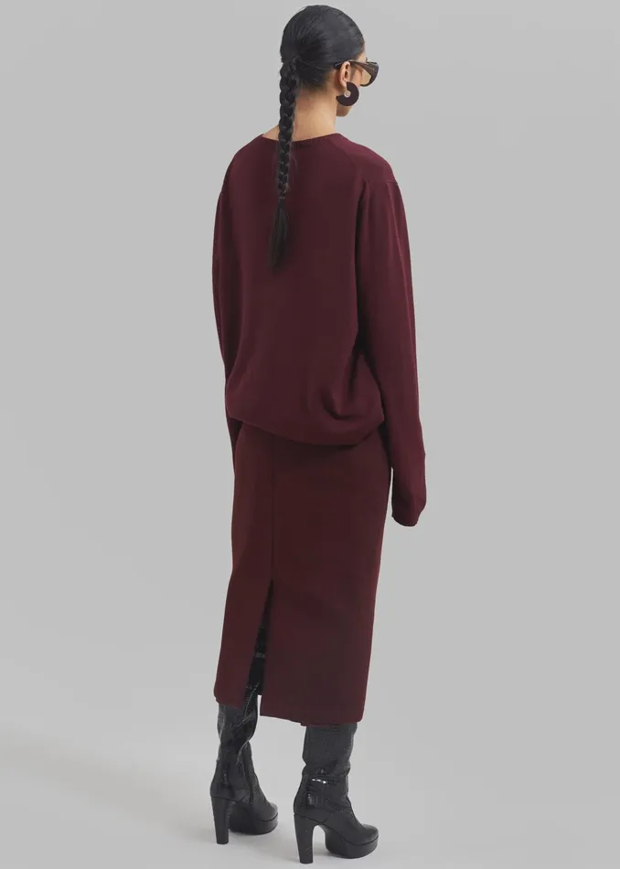 The Frankie Shop Bottoms Arley Midi Skirt 8211 Burgundy 8211 Women