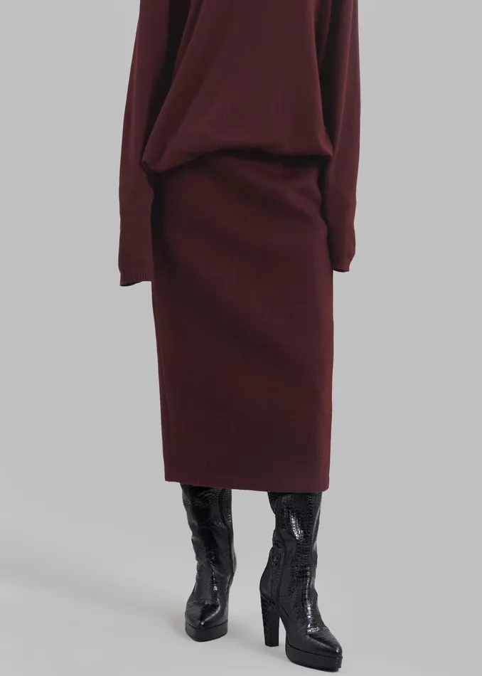 The Frankie Shop Bottoms Arley Midi Skirt 8211 Burgundy 8211 Women