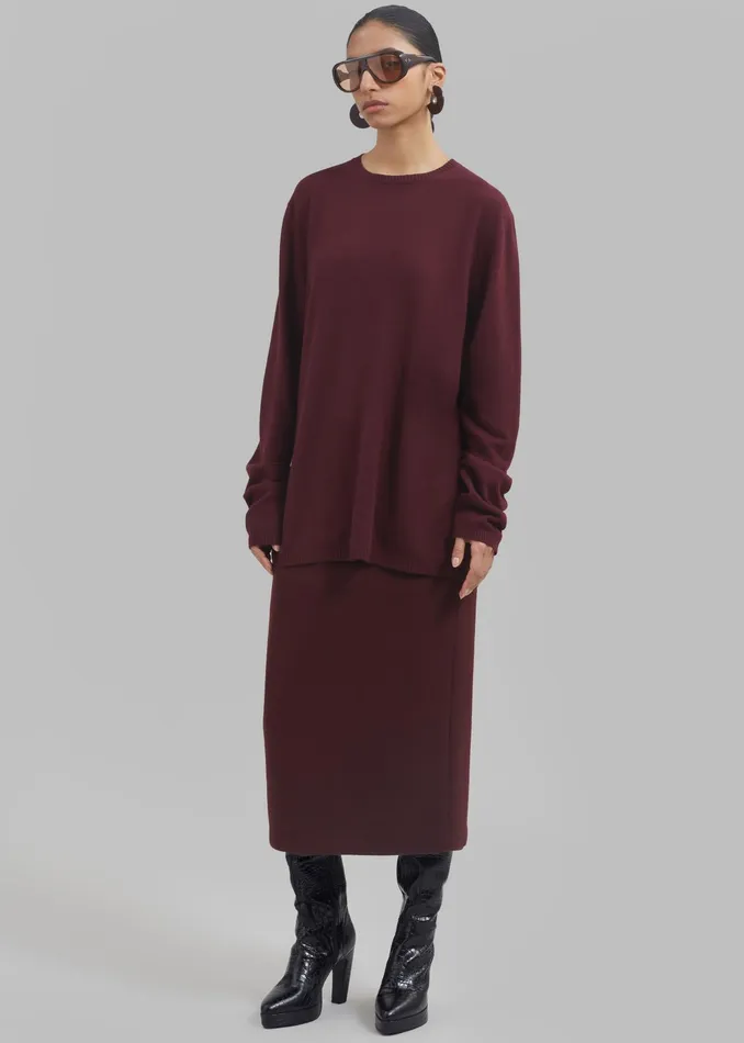 The Frankie Shop Bottoms Arley Midi Skirt 8211 Burgundy 8211 Women