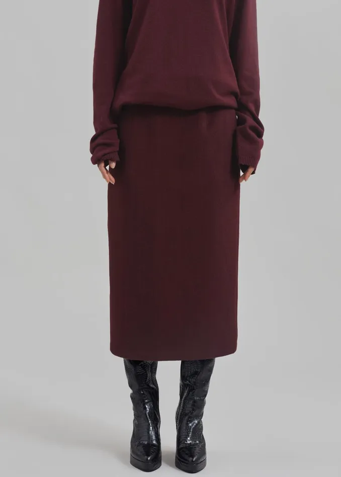 The Frankie Shop Bottoms Arley Midi Skirt 8211 Burgundy 8211 Women