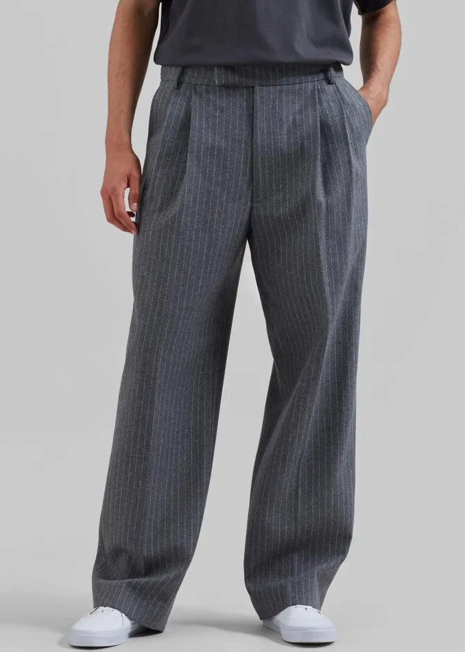 The Frankie Shop Bottoms Beo Suit Pants 8211 GreyWhite Pinstripe 8211 Men