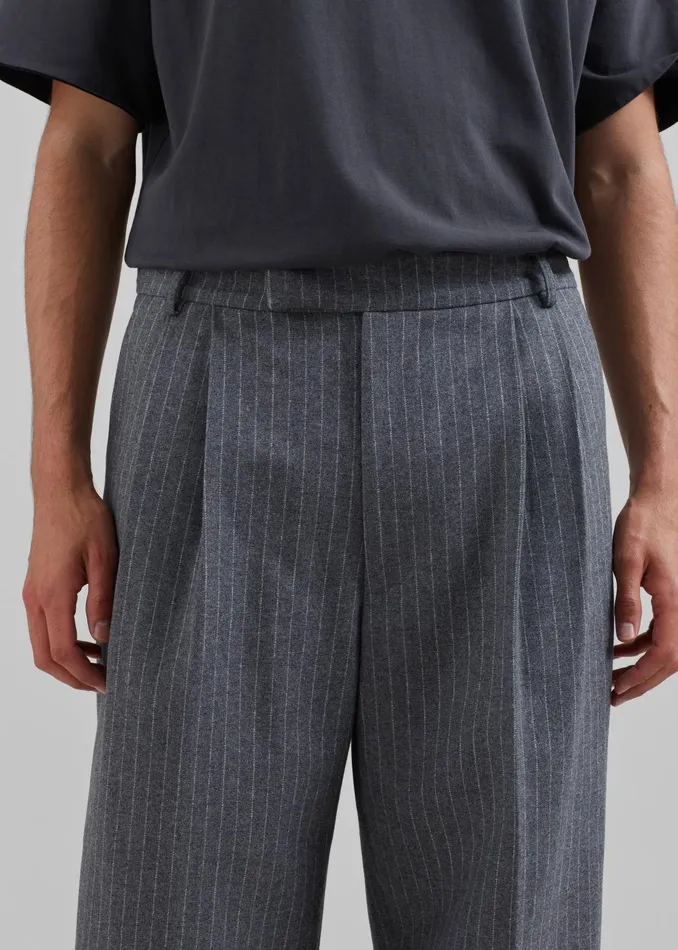The Frankie Shop Bottoms Beo Suit Pants 8211 GreyWhite Pinstripe 8211 Men