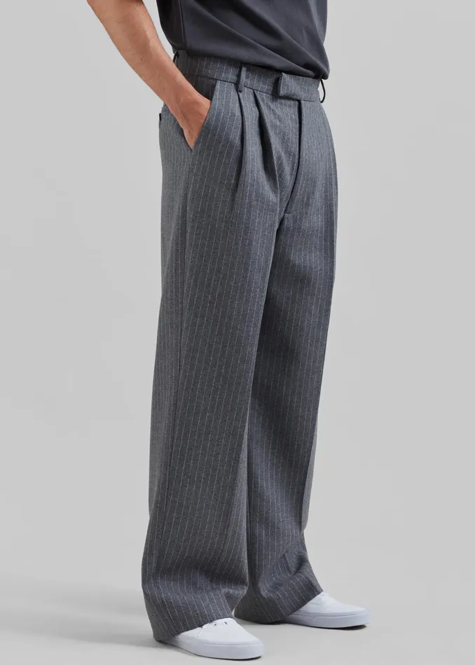 The Frankie Shop Bottoms Beo Suit Pants 8211 GreyWhite Pinstripe 8211 Men