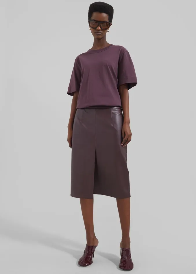 The Frankie Shop Bottoms Brooklyn Faux Leather Midi Skirt 8211 Burgundy 8211 Women The Frankie Shop Bottoms Brooklyn Faux Leather Midi Skirt 8211 Burgundy 8211 Women