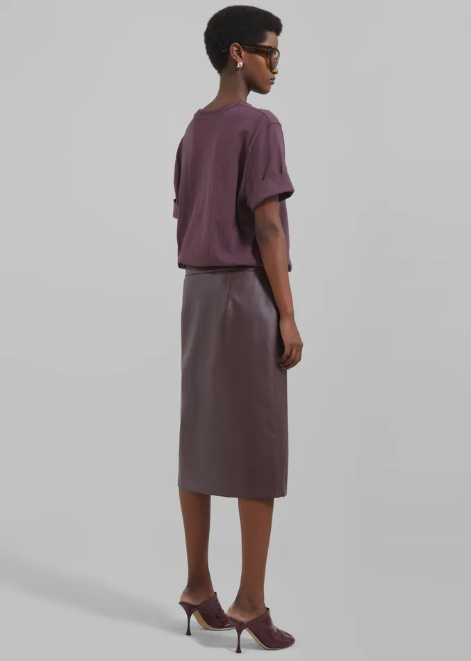 The Frankie Shop Bottoms Brooklyn Faux Leather Midi Skirt 8211 Burgundy 8211 Women