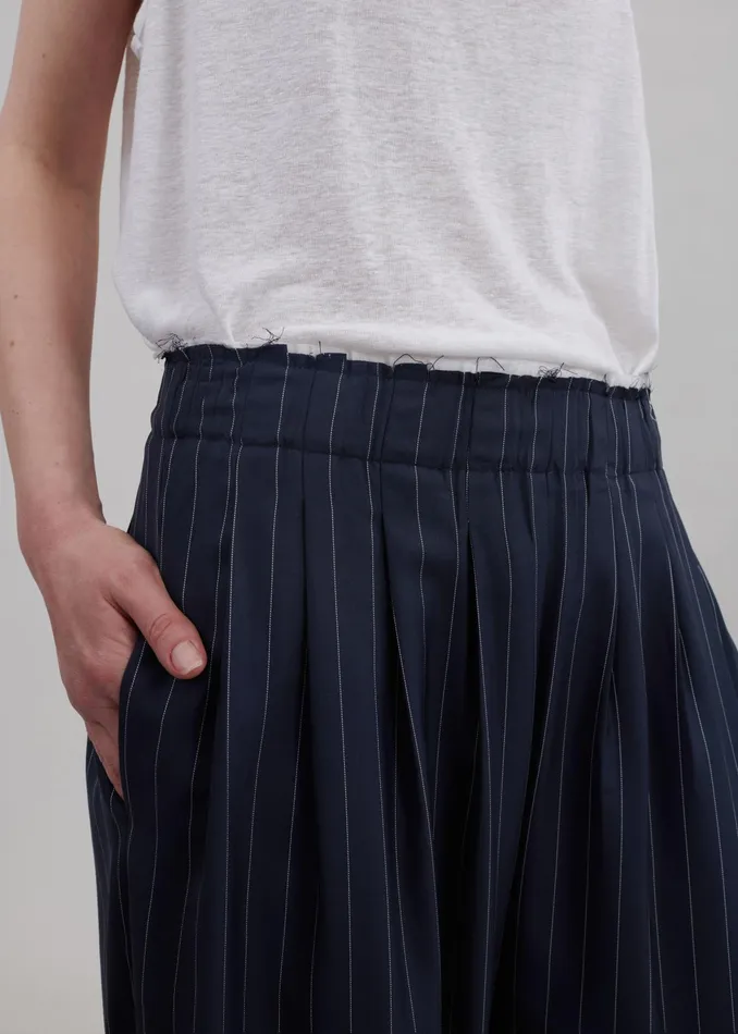 The Frankie Shop Bottoms Caden Boxer Trousers 8211 NavyWhite Pinstripe 8211 Women
