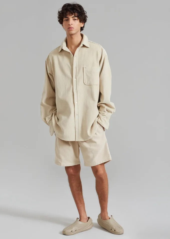 The Frankie Shop Bottoms Camden Corduroy Shorts 8211 Cream 8211 Men