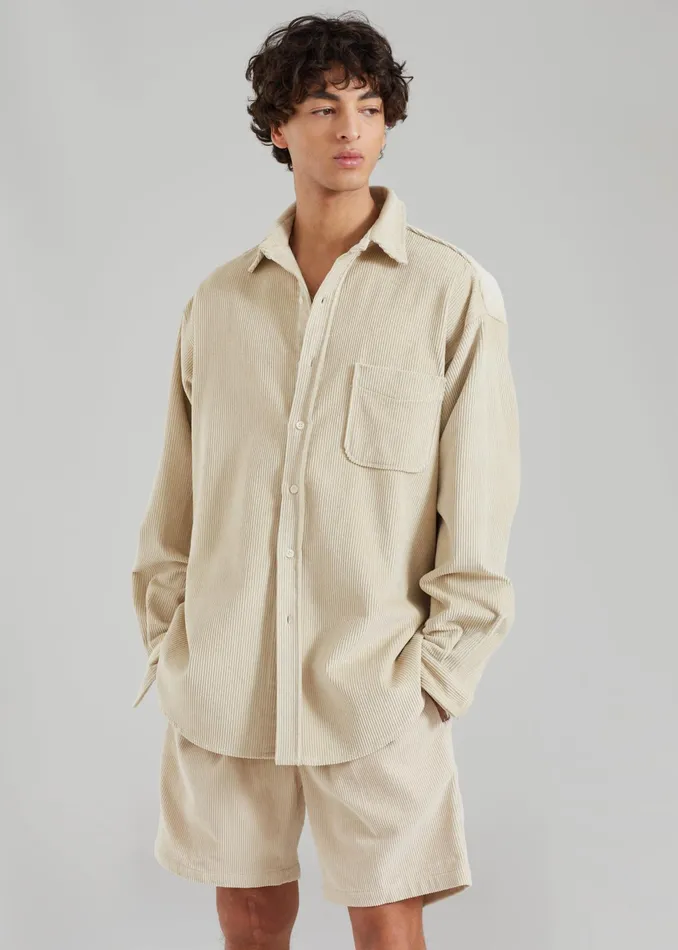 The Frankie Shop Bottoms Camden Corduroy Shorts 8211 Cream 8211 Men
