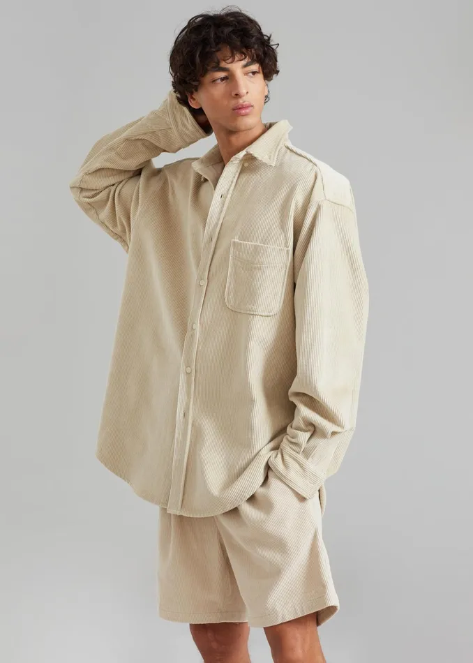 The Frankie Shop Bottoms Camden Corduroy Shorts 8211 Cream 8211 Men