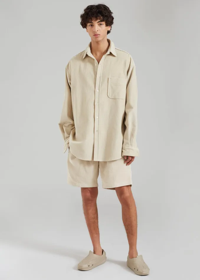 The Frankie Shop Bottoms Camden Corduroy Shorts 8211 Cream 8211 Men
