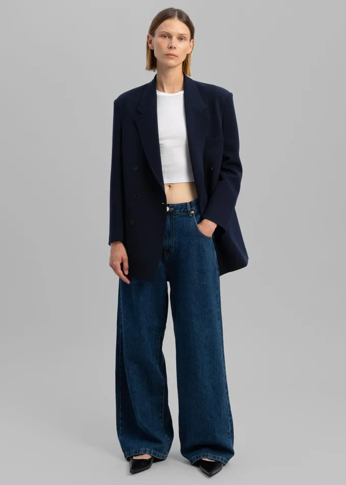 The Frankie Shop Bottoms Clemmie Jeans 8211 Dark Indigo 8211 Women