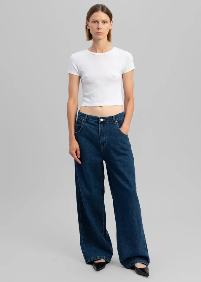 The Frankie Shop Bottoms Clemmie Jeans 8211 Dark Indigo 8211 Women