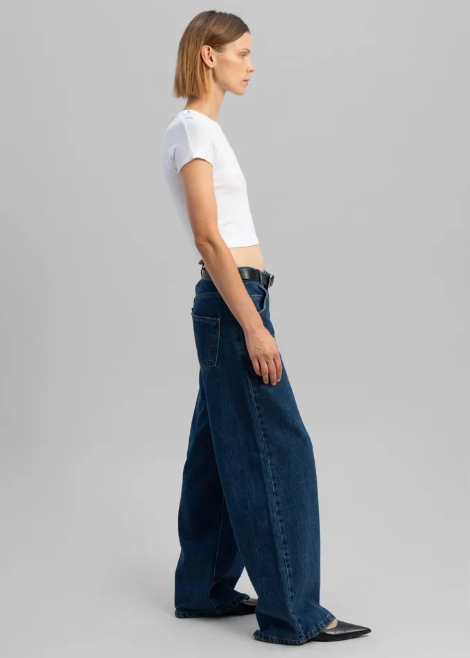 The Frankie Shop Bottoms Clemmie Jeans 8211 Dark Indigo 8211 Women